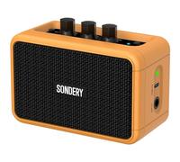Sondery Mini Ampli Guitare Bluetooth Deux Haut-Parleurs 5W Amplificateur de Pratique Portable Rechargeable avec Overdrive et Effets Propres pour Guitares électriques