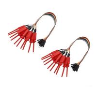 Sondes de câble d'analyseur logique de 20 cm, 20 clips de crochet à broches pour des tests durables et fiables (rouge)