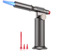 Sondiko Chalumeau, Torche à Souder en Métal Rechargeable, Chalumeau de Cuisine pour la Cuisson, Flamme Réglable et Coupe-Vent à Flamme Continue pour Soudure, Artisanat (Butane Non Inclus)