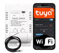 Sone Smart One Thermostat WiFi avec Sonde Température - Relais 16A 3600W pour Chauffage, Pompe ou Chauffe-Eau - App Tuya/Smart Life, Alexa, Google Home