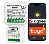 Sone Smart One Variateur Zigbee 2 Canaux TRIAC - Module Dimmer Encastrable, Tuya/Smart Life, 2×150W LED, Bouton poussoir, Compatible Alexa, Google Home, Home Assistant