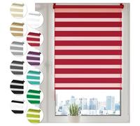 Sonello Store Enrouleur Jour Nuit Klemmfix sans perçage 80cm x 150cm Rogue, Facile à Installer avec Clips pour Fenêtre ou Porte, Stores Zébrés de Protection Solaire, Store Enrouleur en Tissu Double