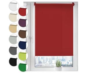 Sonello Store occultant Klemmfix sans percage75cm x 100cm Rouge, Store Enrouleur Opaque pour fenêtres et Portes, Fixation avec ou sans perçage, Kit de Montage Inclus, Protection Solaire
