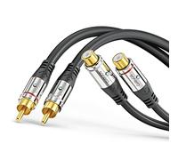 Sonero 2x rallonge stéréo cinch 2.0m | Sonero Rallonge de câble audio RCA - 2 x RCA - Stéréo - Subwoofer HiFi - Récepteur home cinéma - Contacts plaqués or