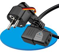 sonero 3 Pin Power Cable-1m-Contact Protection-Mains Plug to C13 Female C13 Plug-90° Angled Power Cable-for Monitor,PC Printer,Black