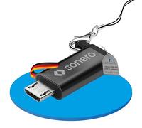 Sonero® Adaptateur Micro USB vers USB-C, Compatible avec Les appareils Apple, Prise en Charge OTG, Parfait pour Les vélos électriques, Boucle/Mousqueton Inclus, boîtier en Aluminium, Noir