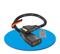 Sonero® Adaptateur Portsaver Mini HDMI vers HDMI 4K, Premium High Speed, Prise Mini HDMI C vers Prise HDMI A, Contacts plaqués Or, Double Blindage, Gaine Coton, 0.15m