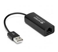 Sonero Adaptateur réseau USB 2.0, Adaptateur Ethernet USB-A vers RJ45, 100 Mbps, Contacts plaqués Or, Compatible avec Ordinateurs Portables et MacBook, Noir, 0,20 m