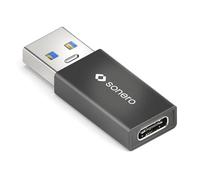 Sonero Adaptateur USB C vers USB A, Charge Rapide 3A 15W, 3.2 Gen1 10 Gbps Transfert de données, OTG, Compatible avec iPhone, Samsung Galaxy, Watch, Google Pixel et Bien d'autres, Noir
