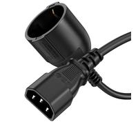 sonero Câble Adaptateur USV, câble d'alimentation C14 vers CEE7, 3 Broches, 5 m, câble Robuste pour Bloc d'alimentation, Ordinateur, Station de Travail, systèmes de sécurité, Moniteur, Prise Secteur