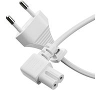 sonero Câble d'alimentation 2 pôles, 1,5m, Prise Euro Type C sur Prise IEC C7 Euro 8 mâle, Angle de 90° Câble d'alimentation pour TV, PS5, PS4, PS3, appareils ménagers, Blanc