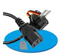 sonero Câble d'alimentation 3 Broches - 1 m - Contact de Protection - Fiche Secteur vers Prise C13 Femelle - Câble d'alimentation pour Moniteur et imprimante PC - Noir