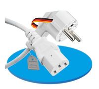 sonero Câble d'alimentation pour Appareil à Froid - 3 Broches - 2 m - Coudé à 90° - Fiche d'alimentation vers Prise Femelle C13 - pour Moniteur, PC, imprimante, Blanc