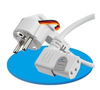 sonero Câble d'alimentation pour Appareil Froid - 3 Broches - 3 m - avec Contact de Protection - Fiche d'alimentation vers Prise Femelle C13 - Angle de 90° - pour Moniteur, PC, imprimante, Blanc