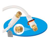 Sonero Câble d'antenne SAT Câble coaxial Câble de satellite TV 20,0m quadruple blindage, pour HDTV, récepteur, Internet, satellite, DAB, radio, blanc