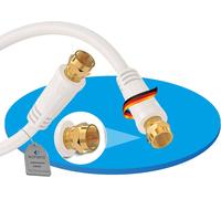 sonero Câble d'antenne SAT Câble coaxial Câble de satellite TV 7,5m quadruple blindage, pour HDTV, récepteur, Internet, satellite, DAB, radio, blanc