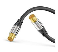 sonero Câble d'antenne Sat Câble coaxial Câble Satellite TV 3,00m 2 Fois blindé, pour HDTV, récepteur, Internet, Satellite, Dab, Radio, Noir