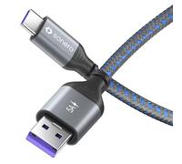 Sonero® Câble de chargement USB-C vers USB-A, câble de chargement pour téléphone portable, câble de chargement rapide USB C, câble USB Type C, USB 2.0, 5V/5A, gris/bleu, 1,00m