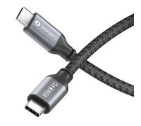 Sonero® Câble de chargement USB-C vers USB-C, câble de chargement pour téléphone portable, câble de chargement rapide USB C, câble USB Type C, USB 2.0, 60W PD, gris/noir, 2,00 m