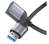 Sonero® Câble de données USB-A vers USB-A, câble d'extension, câble USB Type A, USB 3.0, 5 Go/s, gris sidéral/noir, 1,00 m