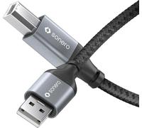 Sonero® câble USB 2.0, câble de connexion, câble d'imprimante, A mâle à B mâle, 480 MB/s, gris espace/noir, 0,50m
