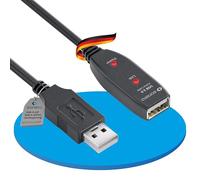 Sonero® câble USB 2.0, câble d'extension actif avec amplificateur de signal, câble de données, fiche USB-A vers prise USB-A, 480 Mbit/s, 15,0 m, noir