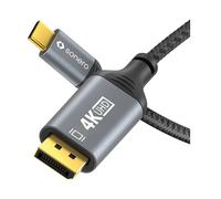 SONERO Câble USB-C/DisplayPort, 4K60, mâle/mâle, gris/noir, 2 m