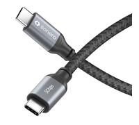 Sonero® Câble USB-C vers USB-C, transmission d'images 4K 60 Hz, USB 3.2 Gen 1, mode DP Alt, transmission de données 5 Go/s, 3A/20V/60W, gris/noir, 1,00 m