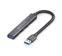 Sonero Hub USB 4 ports – USB 3.2 5 Go/s, 3× USB 2.0 480 Mo/s, Ultra fin, Gris sidéral, 0,15 m