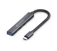 sonero® Hub USB, Distributeur USB, 4 Ports, 1x USB 3.2 avec 5 Go/s, 3X USB 2.0 avec 480 Mo/s, connecteur USB-C, Ultra Fin, Gris sidéral, 0,15 m