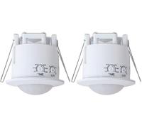 sonero IMS070 Détecteur de Mouvement à encastrer au Plafond - Montage intérieur pour encastrement au Plafond, Blanc e Protection : IP20, 360° / 6m de Champ de Travail, 1 pièce (Lot de 2)