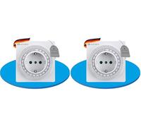 sonero® Interrupteur horaire mécanique pour Prise, minuterie 24 Heures, 96 Segments de Commutation, Interrupteur Marche/Auto, IP20, 3500 Watts, Blanc (Lot de 2)