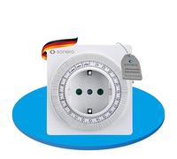 sonero® Interrupteur horaire mécanique pour Prise, minuterie 24 Heures, 96 Segments de Commutation, Interrupteur Marche/Auto, IP20, 3500 Watts, Blanc