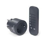 sonero Jeu de Prises radiocommandées 2300 Watts - 1x télécommande, 1x Prises pour Usage intérieur, portée 30m, Anthracite, (S-RCS111)