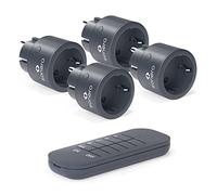 sonero® Jeu de Prises radiocommandées 2300 Watts - 1x télécommande, 4X Prises pour Usage intérieur, portée 30m, Anthracite (Prise Allemande)
