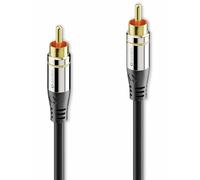sonero® Premium 1,00m câble Cinch, 1x Prise Cinch vers 1x Prise Cinch, Convient pour amplificateur, subwoofer, Beamer, récepteur AV, Noir