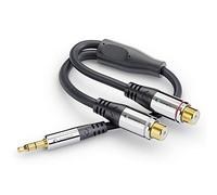 Sonero® Premium Adaptateur Audio, 0,20 m, Jack 3,5 mm mâle à 2X Cinch Femelle, Noir