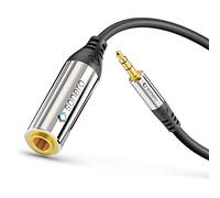 sonero® Premium Adaptateur pour Casque, 0,20 m, Jack 3,5 mm mâle à Jack 6,3 mm Femelle, Noir