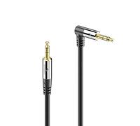 sonero® premium câble audio avec 1x fiche 90°, jack 3,5 mm, 3,00 m, contacts plaqués or, noir
