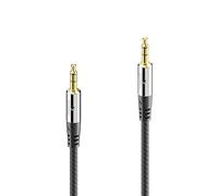 sonero® premium câble audio avec gaine en nylon, jack 3,5 mm, 1,00 m, contacts plaqués or, noir