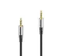Sonero® premium câble audio jack 3,5 mm, 20,0 m, contacts plaqués or, noir