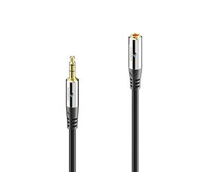 sonero® premium rallonge de câble audio jack 3,5 mm, 7,50 m, contacts plaqués or, noir