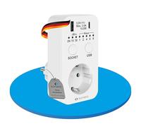 Sonero Prise de minuterie, compte à rebours, minuterie 230 V, prise de minuterie avec port USB et USB C, prise programmable, minuterie blanche