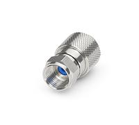 Sonero, prise F pour câble satellite, câble d'antenne, câble coaxial avec ⌀ 6,5-7,5 mm, facile à monter soi-même, chromé, lot de 4