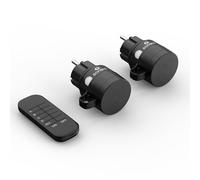 Sonero Prise radio d'extérieur avec télécommande 2300 W 2300 V 2 prises avec télécommande sans fil IP44, portée de 30 m, économie d'énergie, noir