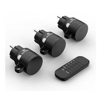 Sonero Prise radio d'extérieur avec télécommande 2300 W 2300 V 3 prises avec télécommande sans fil IP44, portée de 30 m, économie d'énergie, noir
