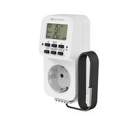 sonero Prise Thermostat numérique - Régulateur de température - Chauffage - Refroidissement - avec capteur Externe - pour Terrarium, Serre, fumoir - Protection Contre Le Gel - 3600 W - Blanc