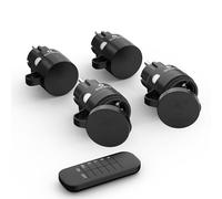 sonero prises radiocommandées avec télécommande, set d'extérieur, 2300 W, 230 V, 4 prises avec télécommande IP44, portée 30 m, économie d'énergie, noir