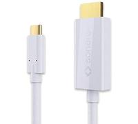 sonero UCC011-015 USB C câble HDMI 2.0, 4K @ 60Hz avec 18Gbps, USB 3.1, Old Fashion, Thunderbolt 3 compatible avec MacBook Pro, Samsung S8, Dell XPS 15 et d'autres ordinateurs USB-C, 1,5m, blanc