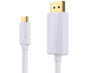 Sonero UCC021-010 USB-C câble DisplayPort, 4K 60Hz avec 18Gbps, USB 3.1, Old Fashion, Thunderbolt 3 compatible avec MacBook Pro, Samsung S8, Dell XPS 15 et d'autres ordinateurs USB-C, 1,0m, blanc